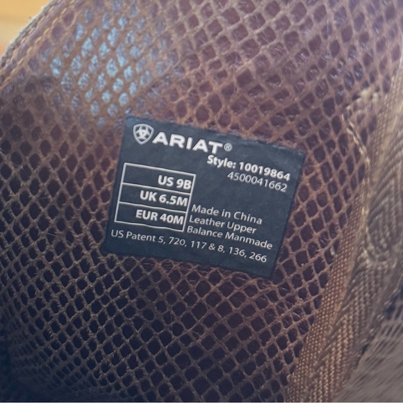 Ariat 9 Lively Western Boot Cowboy Cowgirl Leather Heeled Pull On Tan Leather - Picture 10 of 10